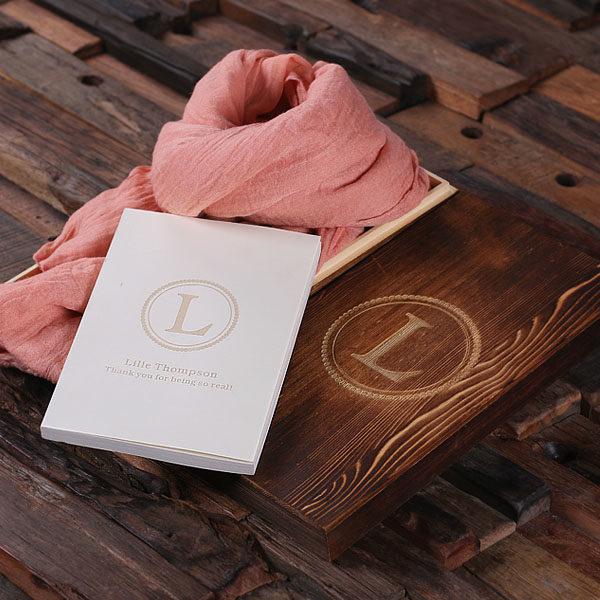 Shawl & Personalized Journal Inside Keepsake Box Gift Set in Pink Blush T-025133-PinkBlush