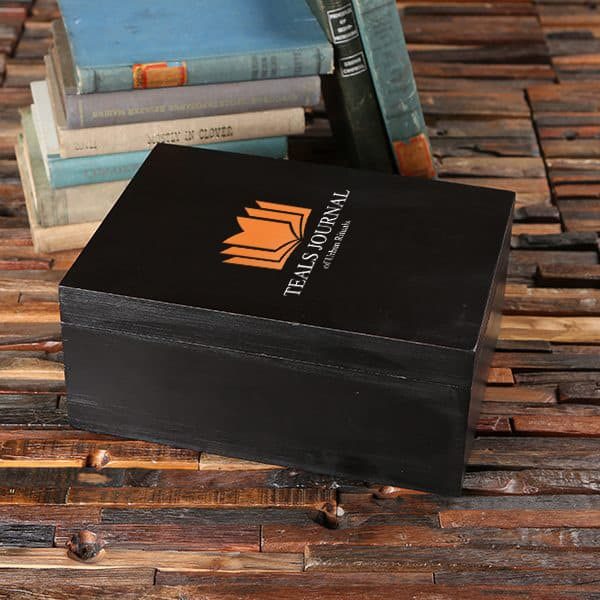 Customized personalized black, brown, white pine wood boxes.