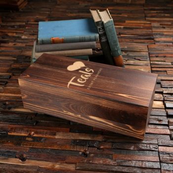 Customized personalized black, brown, white pine wood boxes.