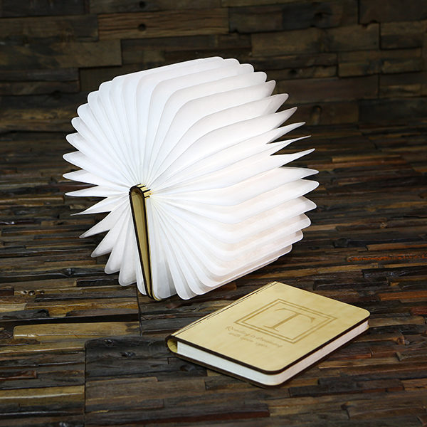 Personalized LED Book Shape Wood Desk Lamp Light T-025372 (1)