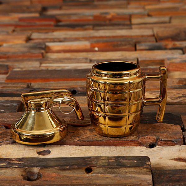 Grenade Coffee Mug in Black, White, or Gold with Greeting Card & Personalized Gift Box T-027717 (3)
