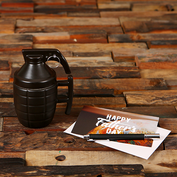 Grenade Coffee Mug in Black, White, or Gold with Greeting Card & Personalized Gift Box T-027717 (6)
