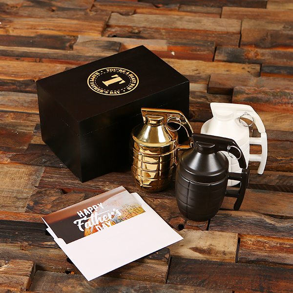 Grenade Coffee Mug in Black, White, or Gold with Greeting Card & Personalized Gift Box T-027717 (7)