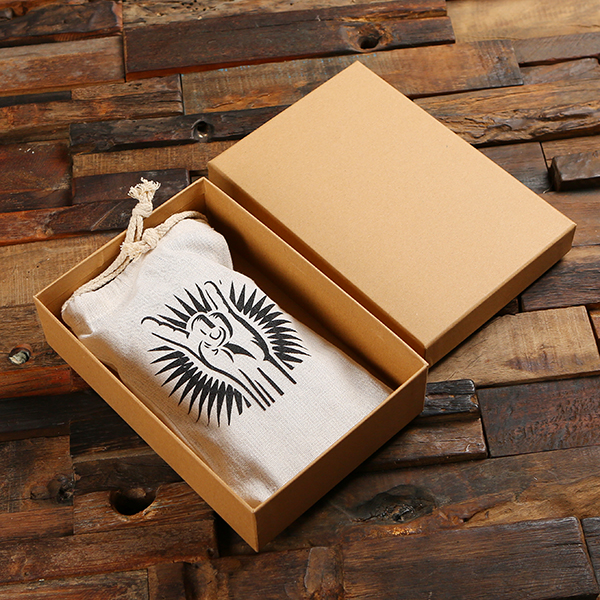Personalized Walnut Desktop Stand and Rock with Gift Bag and Box T-027727