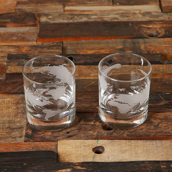 World Map Whiskey Glass Set with Bar Tray, Greeting Card, and Keepsake Gift Box T-027715 (5)