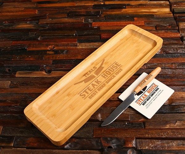 Bamboo Engraved Commercial Serving Trays For Banquets Orderves Finger Foods Appetizers Board
