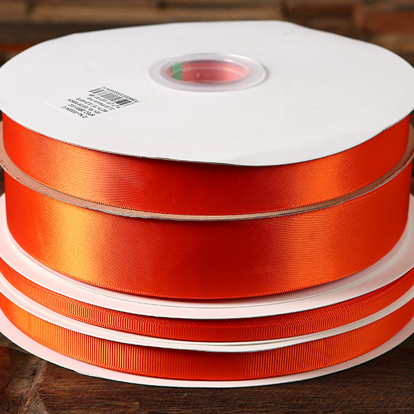 Autumn Orange double faced satin ribbon grosgrain satin ribbon bulk or wholesale www.tealsprairie