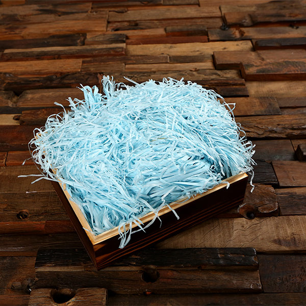 baby blue shredded paper gift bag filler