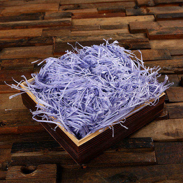 lavender shredded paper gift bag filler