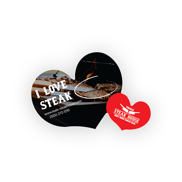 cheap custom stickers sheets and decals and retails package labels (8) Custom Double Heart Cheap Decal Sticker