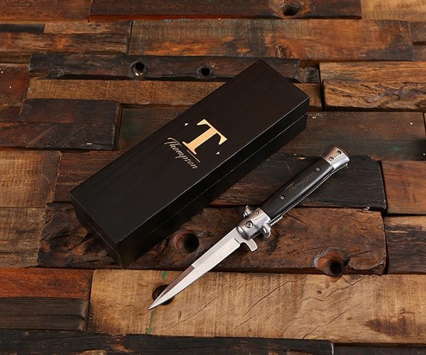 Personalized Switchblade Knife Gift Set T-026608-Box