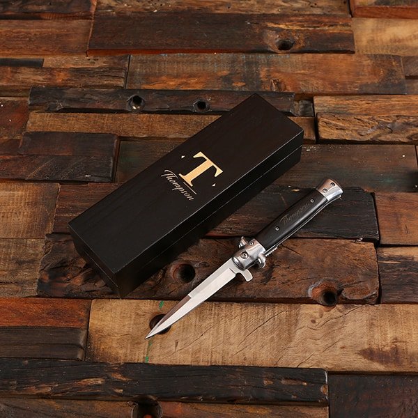 Personalized Switchblade Knife Gift Set T-026608-Box