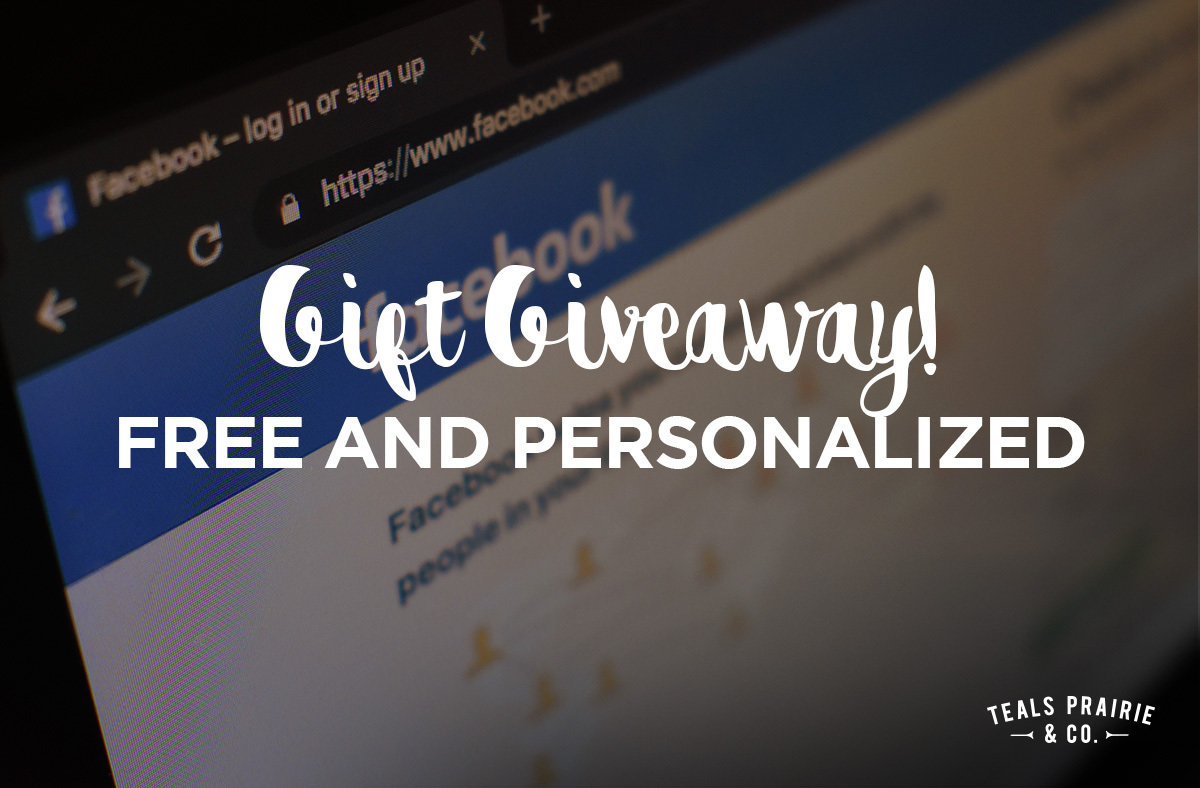 Facebook Teals Prairie and Co Gift Giveaway